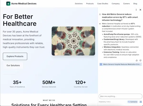 Screenshot of a website with light color theme